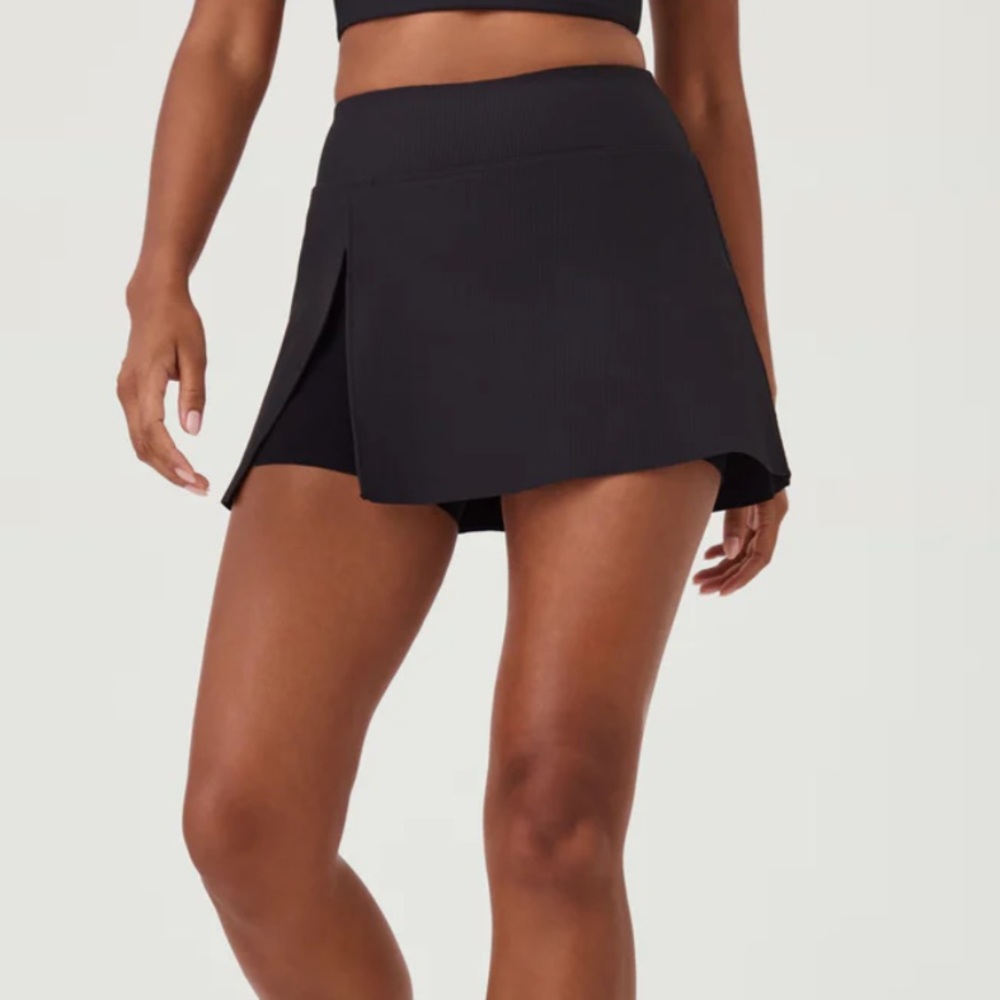 NWT SPANX CONTOUR RIB FRONT SLIT SKORT